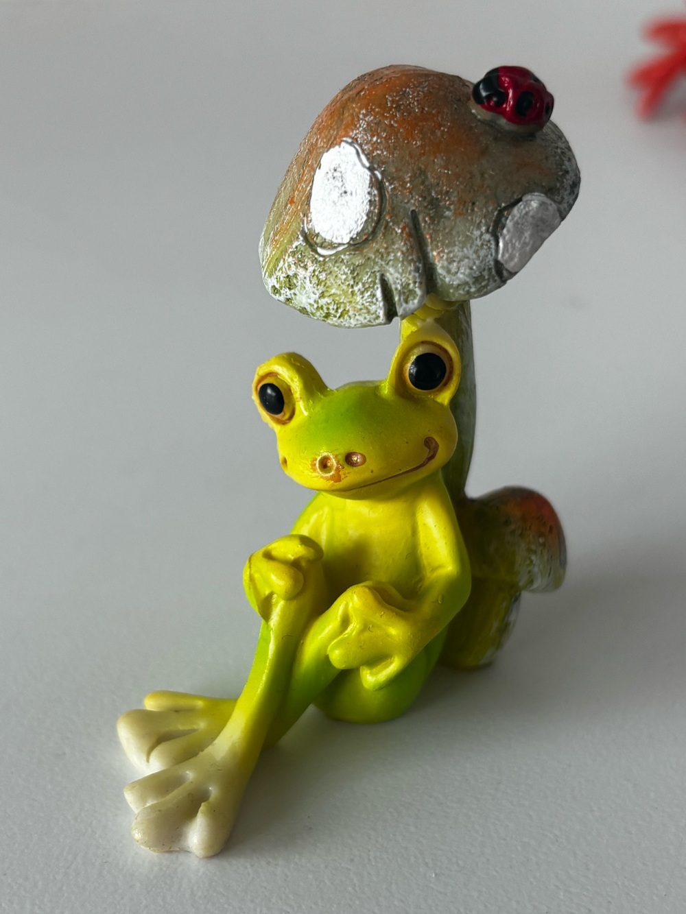 Whimsical Miniature Resin Frog Figurine 2.5”